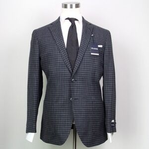 Jos A Bank Slim-Fit Mens Sportcoat Blazer Jacket 44R Wool Cotton Gray‎ E091389